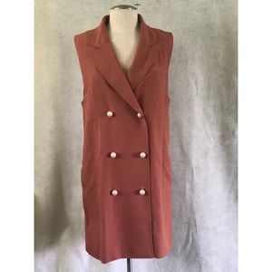 Free Press C. Peach Button up mini dress size M